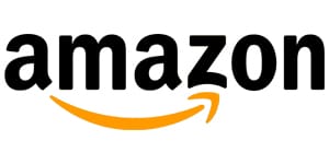 Amazon logo, an e-commerce giant.