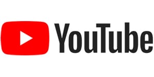 YouTube logo, a popular video-sharing platform.