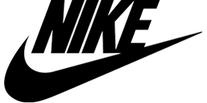 Nike logo, a leading athletic apparel and footwear company.