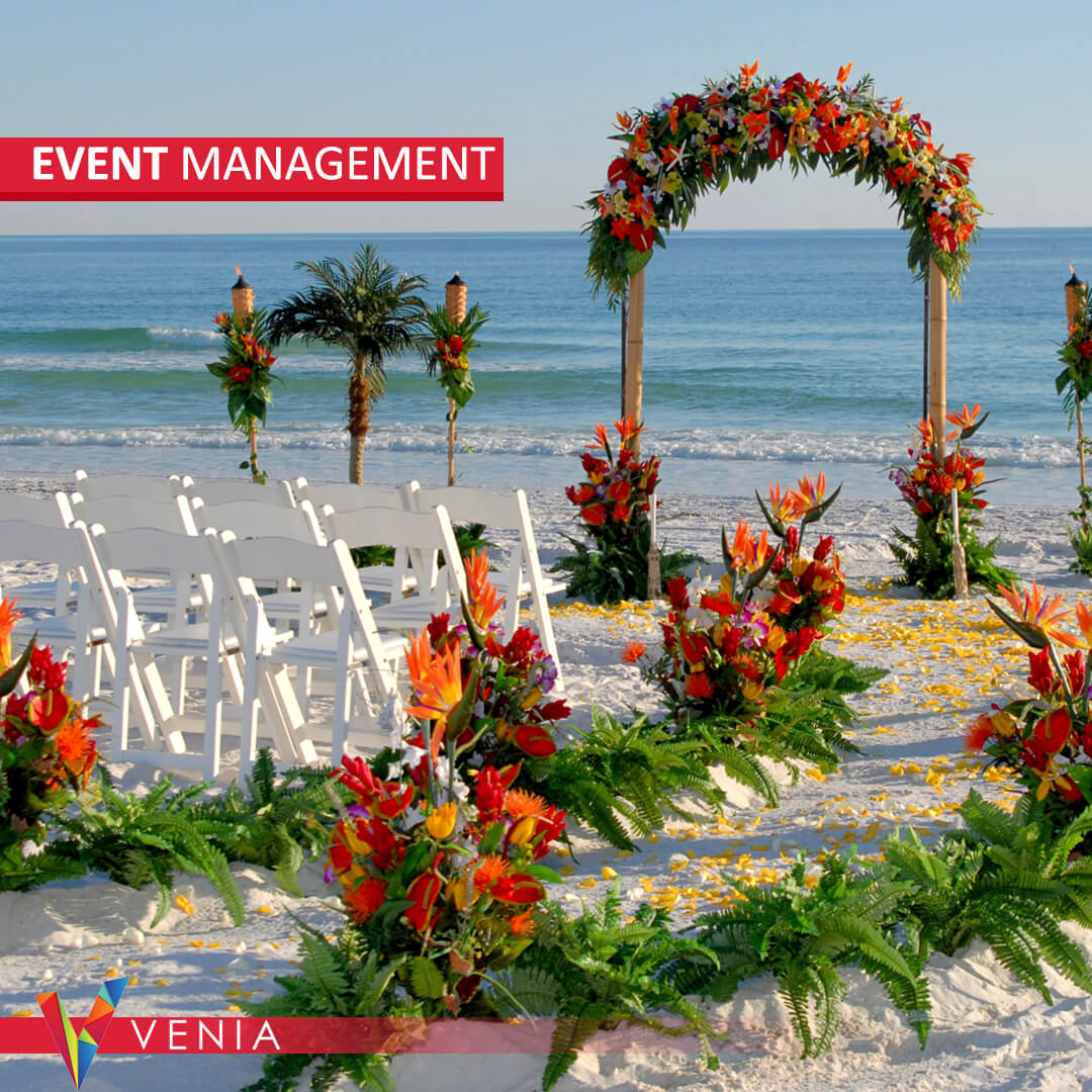 Event management, decoration, and concept creation for weddings, baptisms, birthdays, and corporate events by Venia.