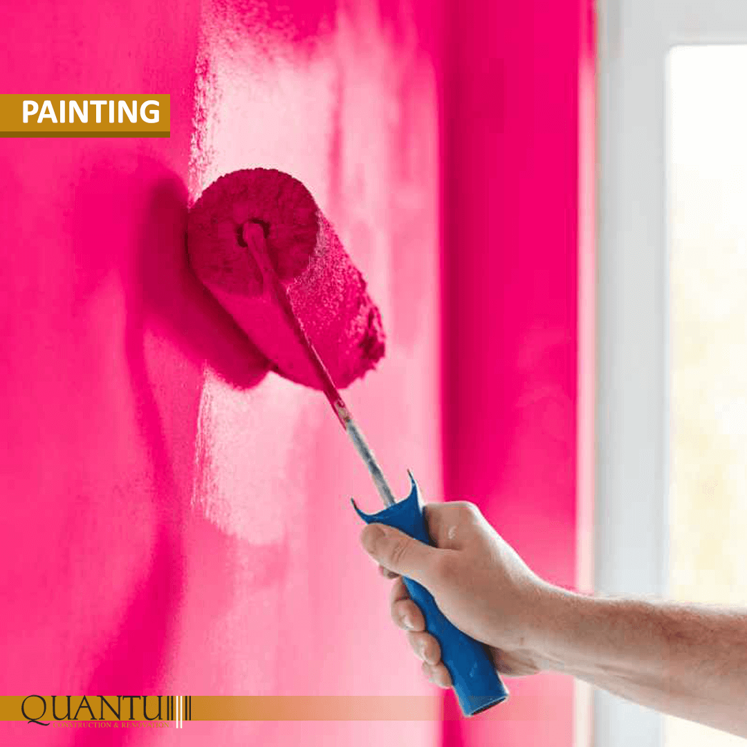 Professional house painting services by Quantum, specializing in indoor and outdoor painting for homes and businesses with a skilled team.