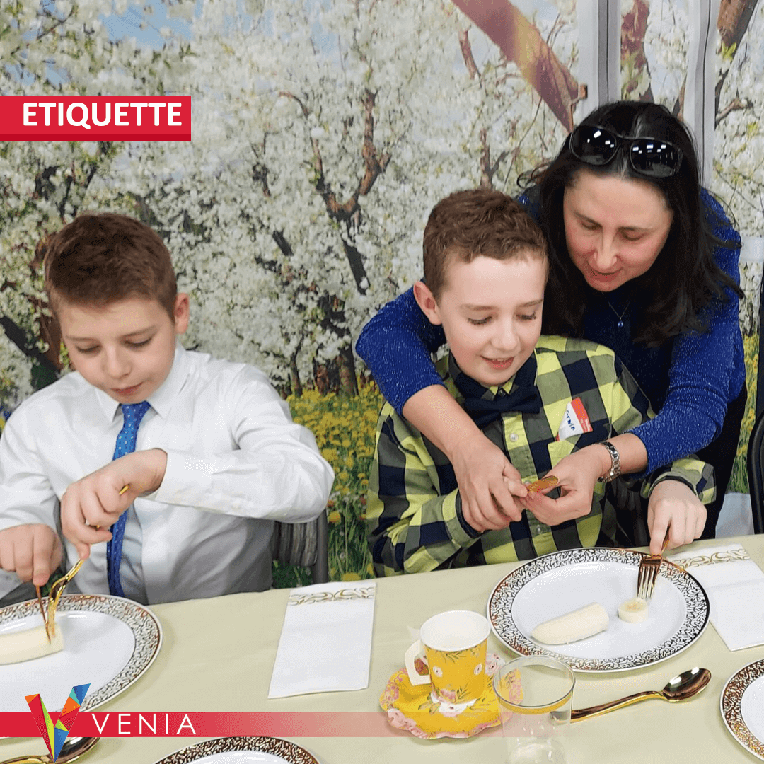 Etiquette and table manners training for kids aged 7-15, offered by Venia’s academy.