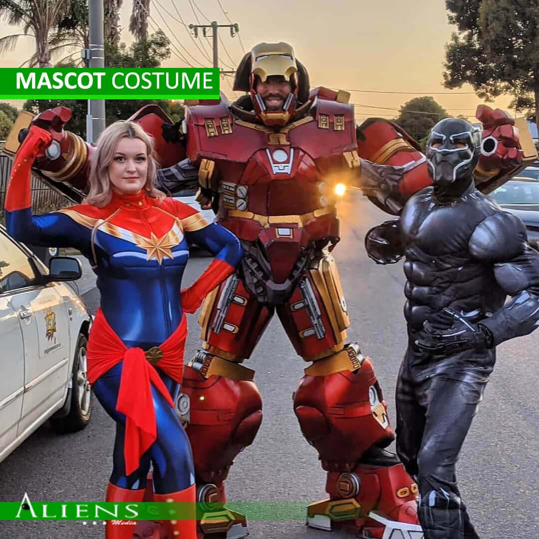 Mascot costume in action at a product launch, creating engagement with the audience.