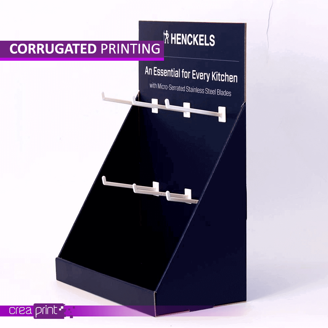 High-quality custom corrugated stand designed for brand displays at trade shows and events.