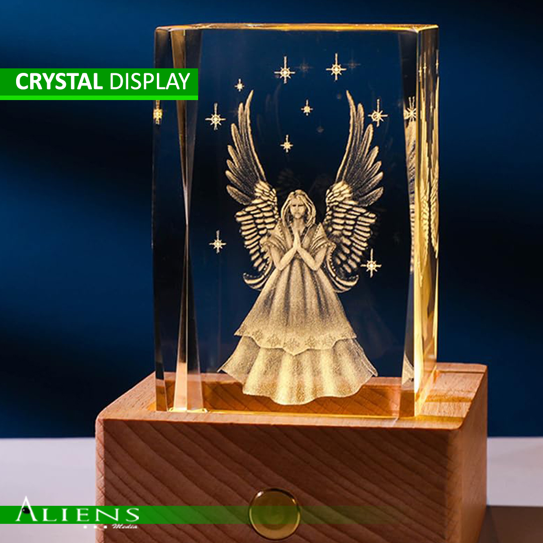 Premium crystal with a precisely laser-etched 3D logo and detailed imagery.