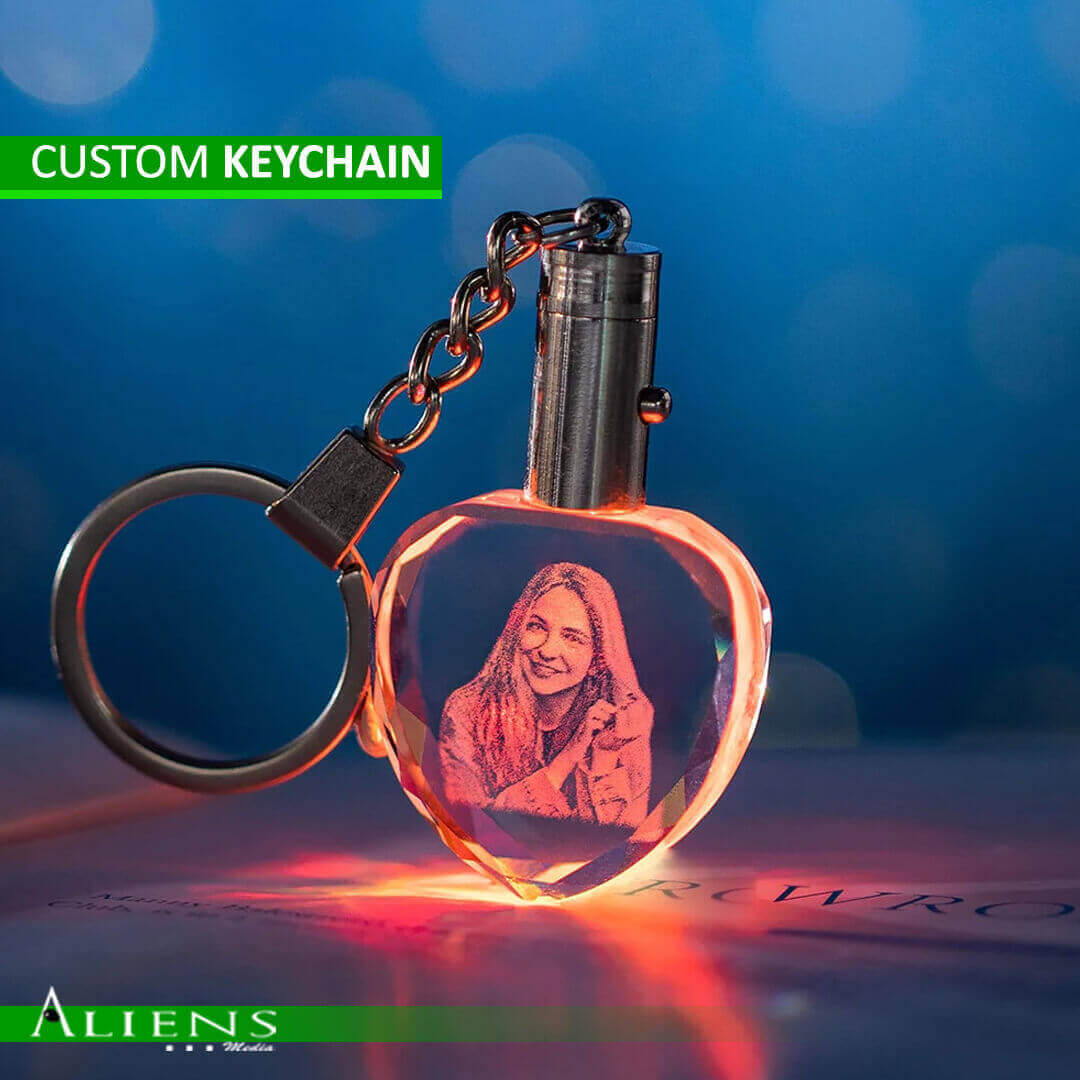 Custom Crystal Keychain with LED Light – Personalized Crystal Keychains with a Beautiful Glow