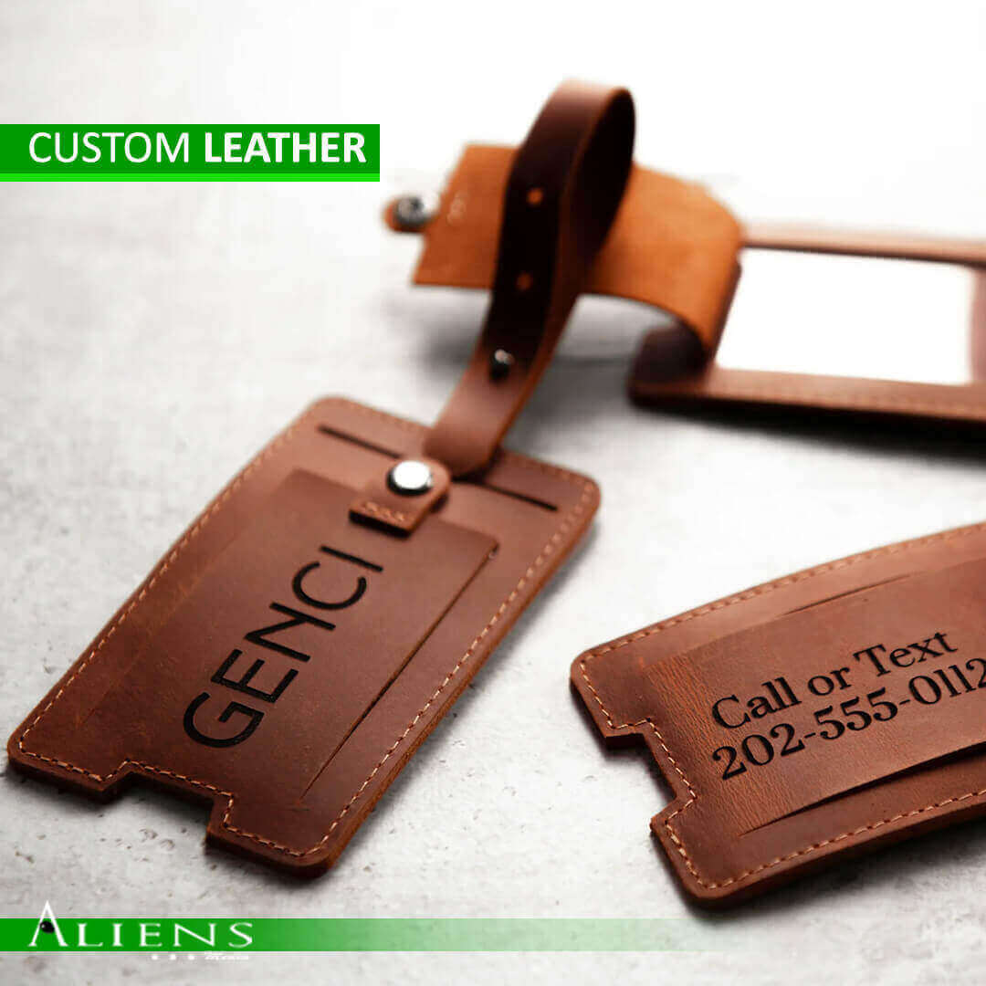 Custom Leather Luggage Tag – Premium Personalized Travel Accessory for Style and Functionality