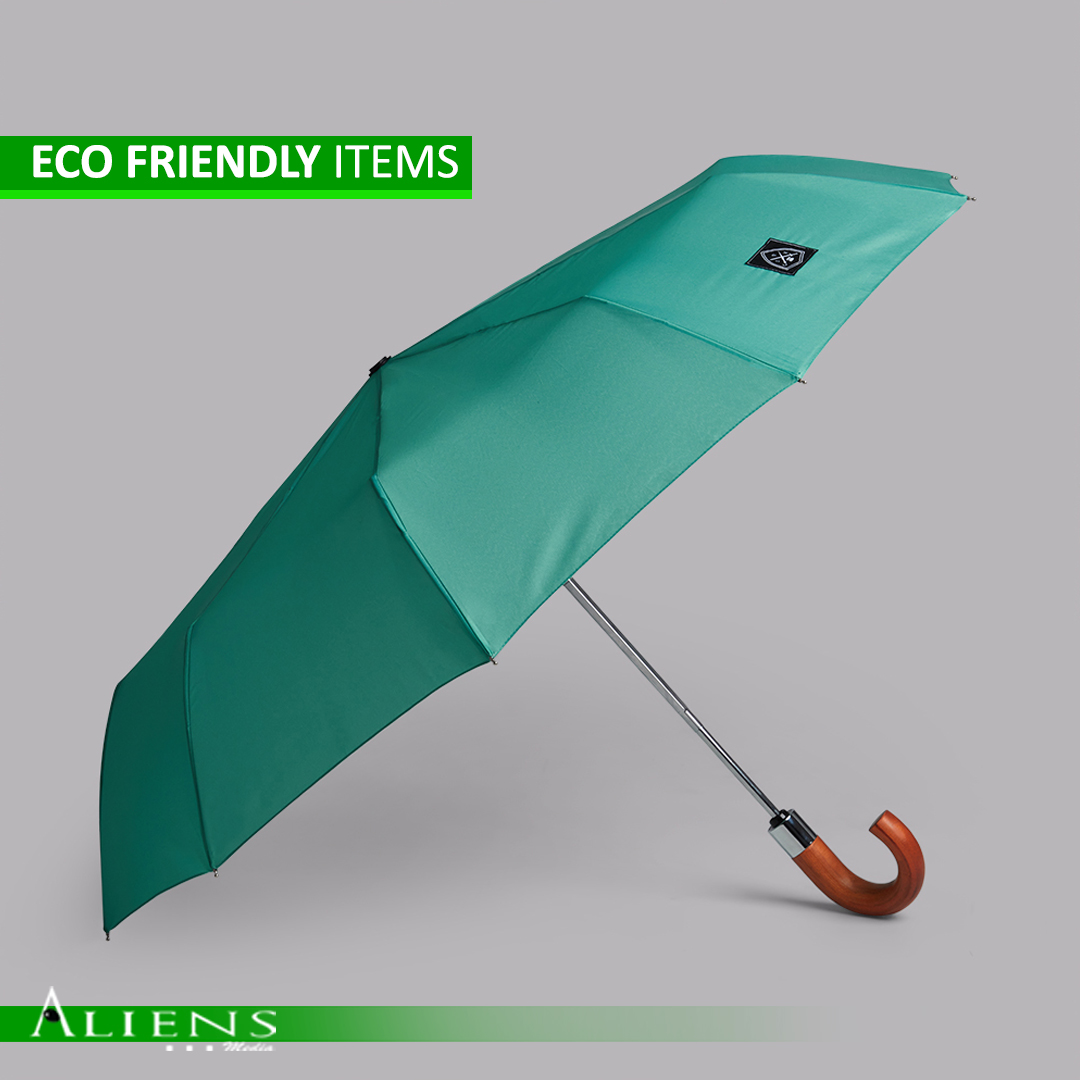 Eco-friendly umbrella made from sustainable materials, ideal for promotional giveaways and eco-conscious branding.