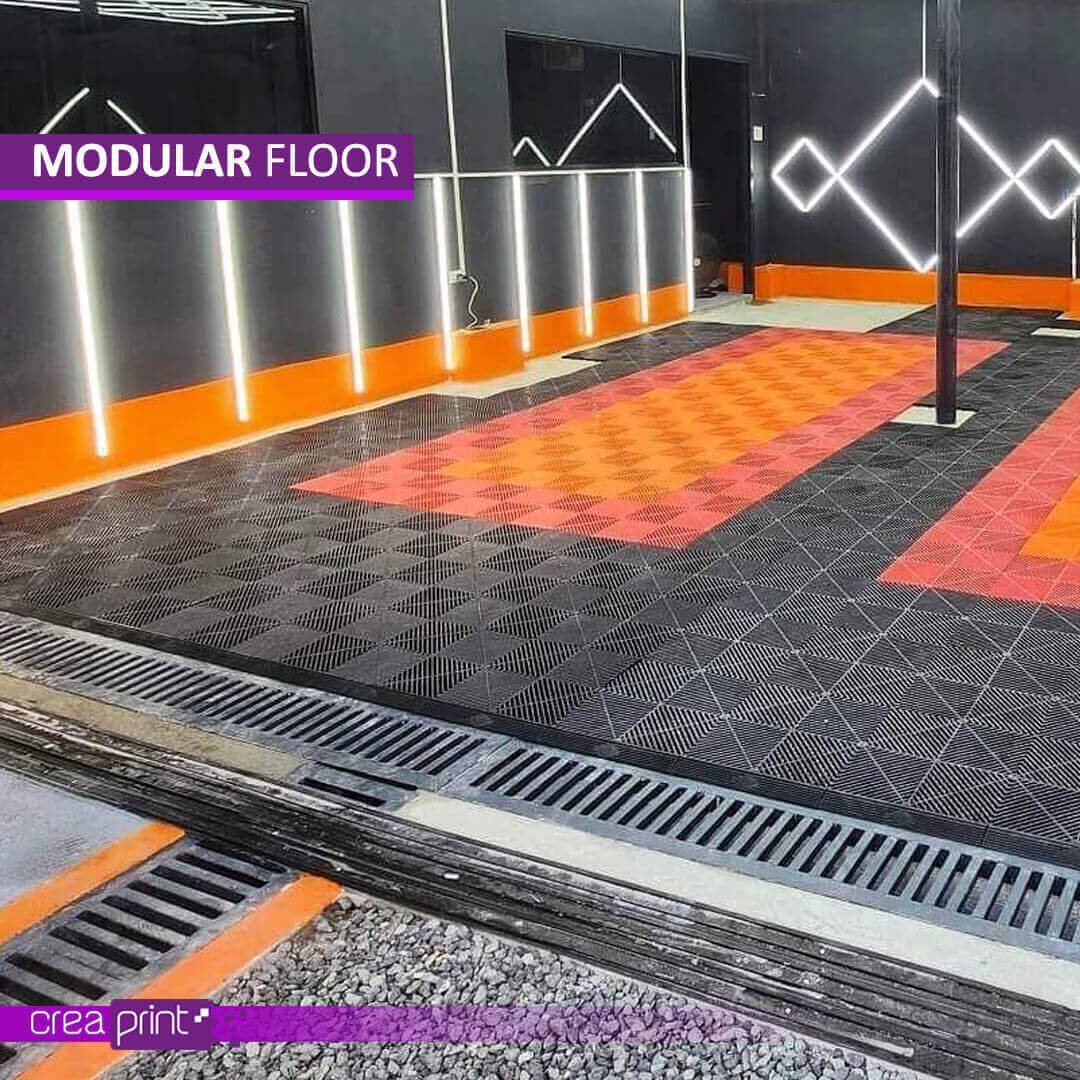 Customizable interlocking modular floor mats with high load-bearing capacity, superior drainage, and vibrant colors for commercial and residential spaces.