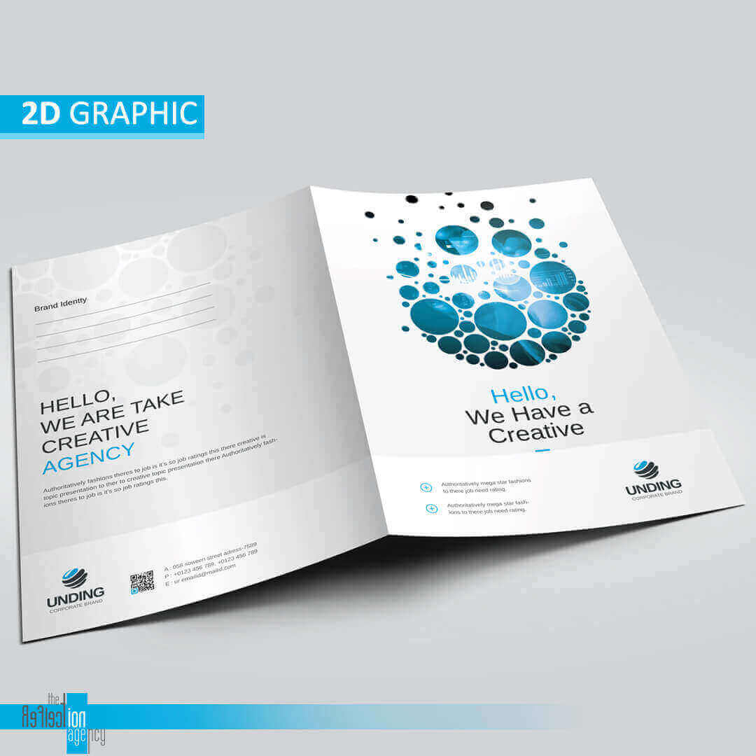 Professional folder design showcasing a clean and modern layout with the company logo and branding elements, creating a polished and professional presentation.