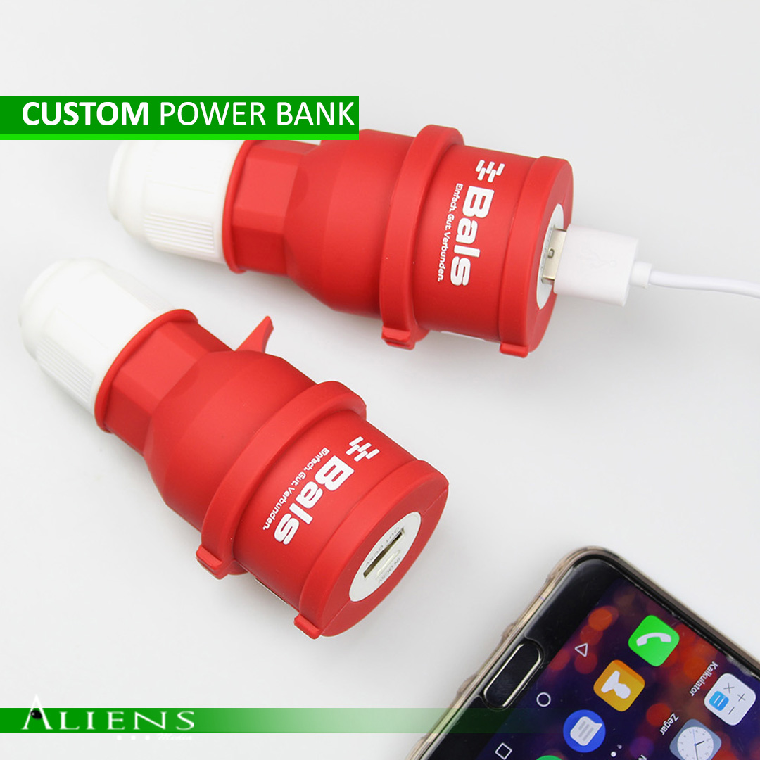 Custom PVC Power Bank with logo branding, compact and practical for on-the-go charging.