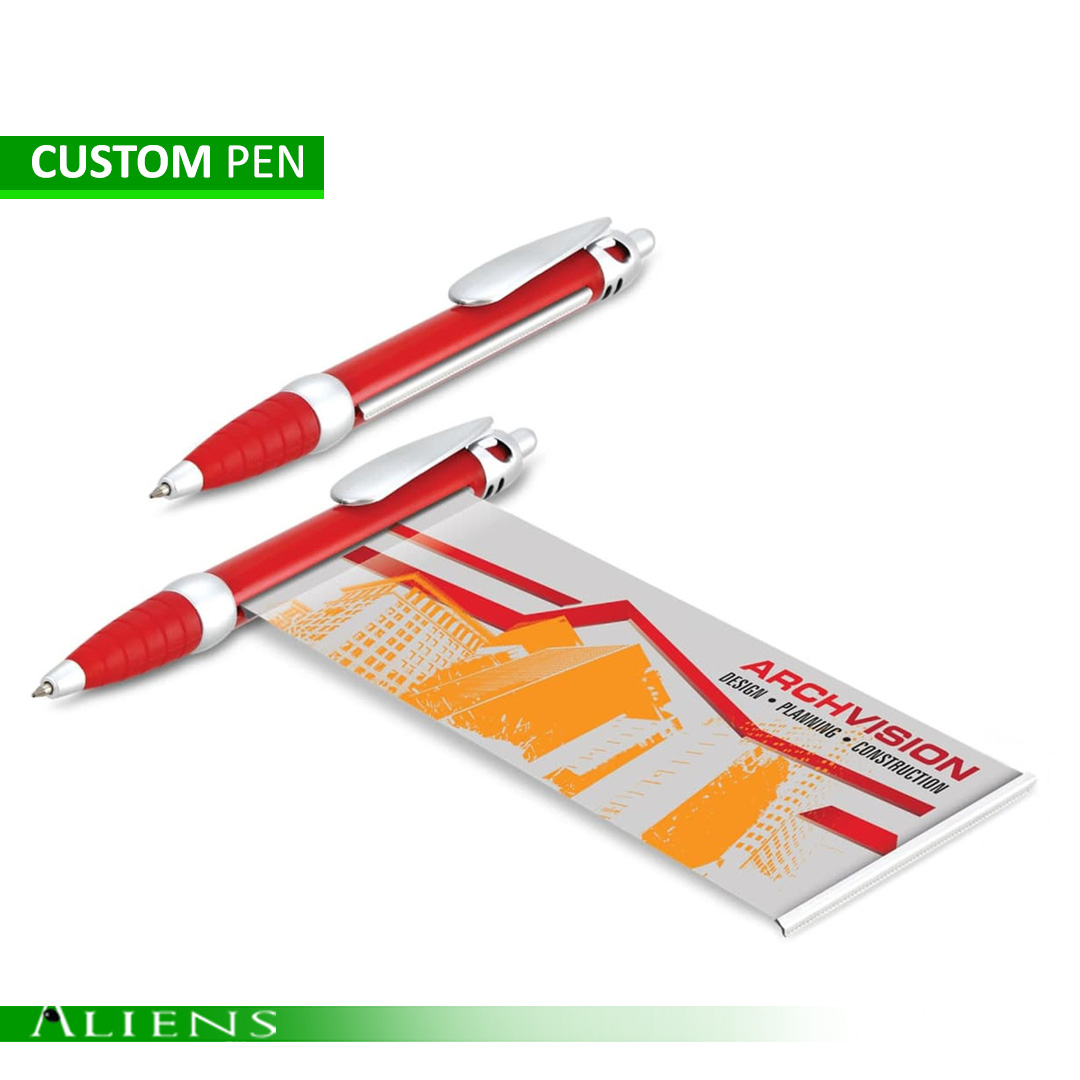 Custom Flag Pen with flag banner for creative branding and promotional purposes.