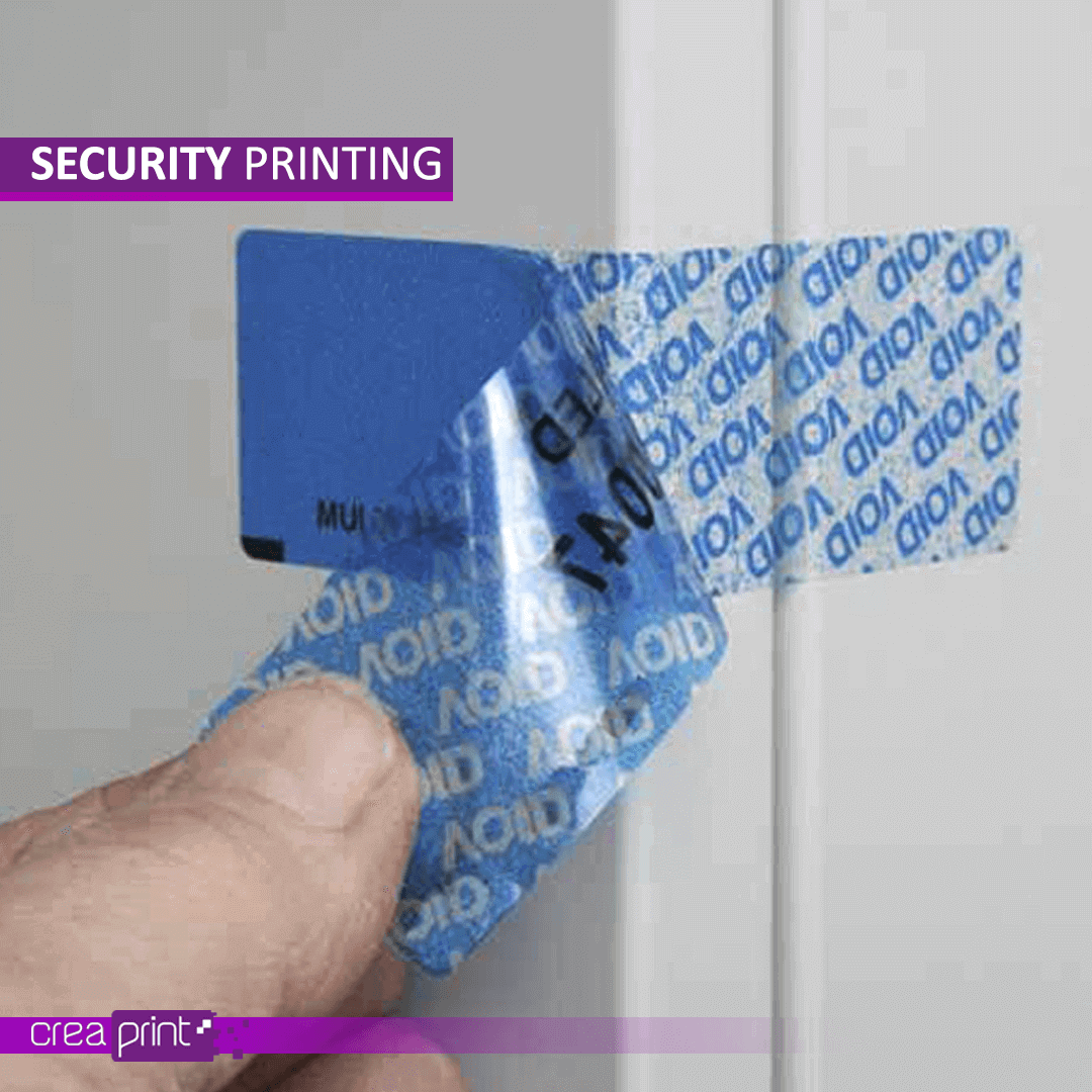 Close-up of a premium holographic security label with intricate 3D patterns, applied on product packaging.