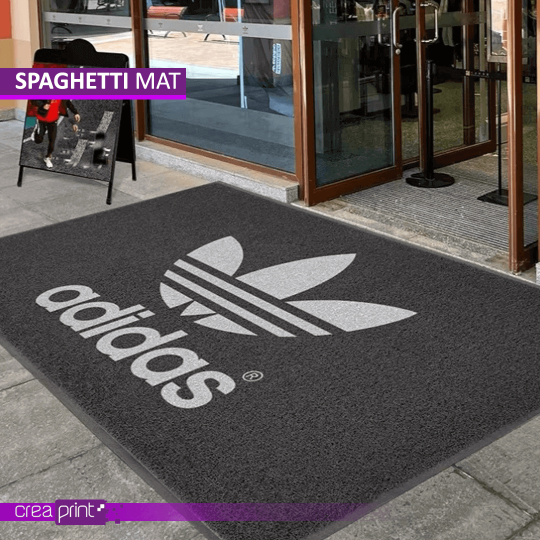 Durable Spaghetti Door Mat with Custom Logo – Perfect for Business and Home Entrances