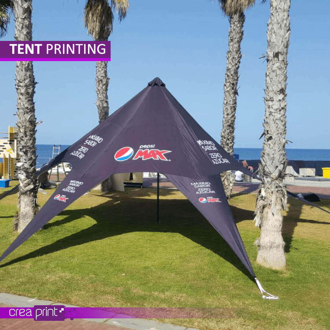 Transform your outdoor event into a captivating brand experience with custom-printed star tents. Enhance brand visibility, attract attendees, and create a lasting impression with our high-quality, full-color printing and versatile design options.