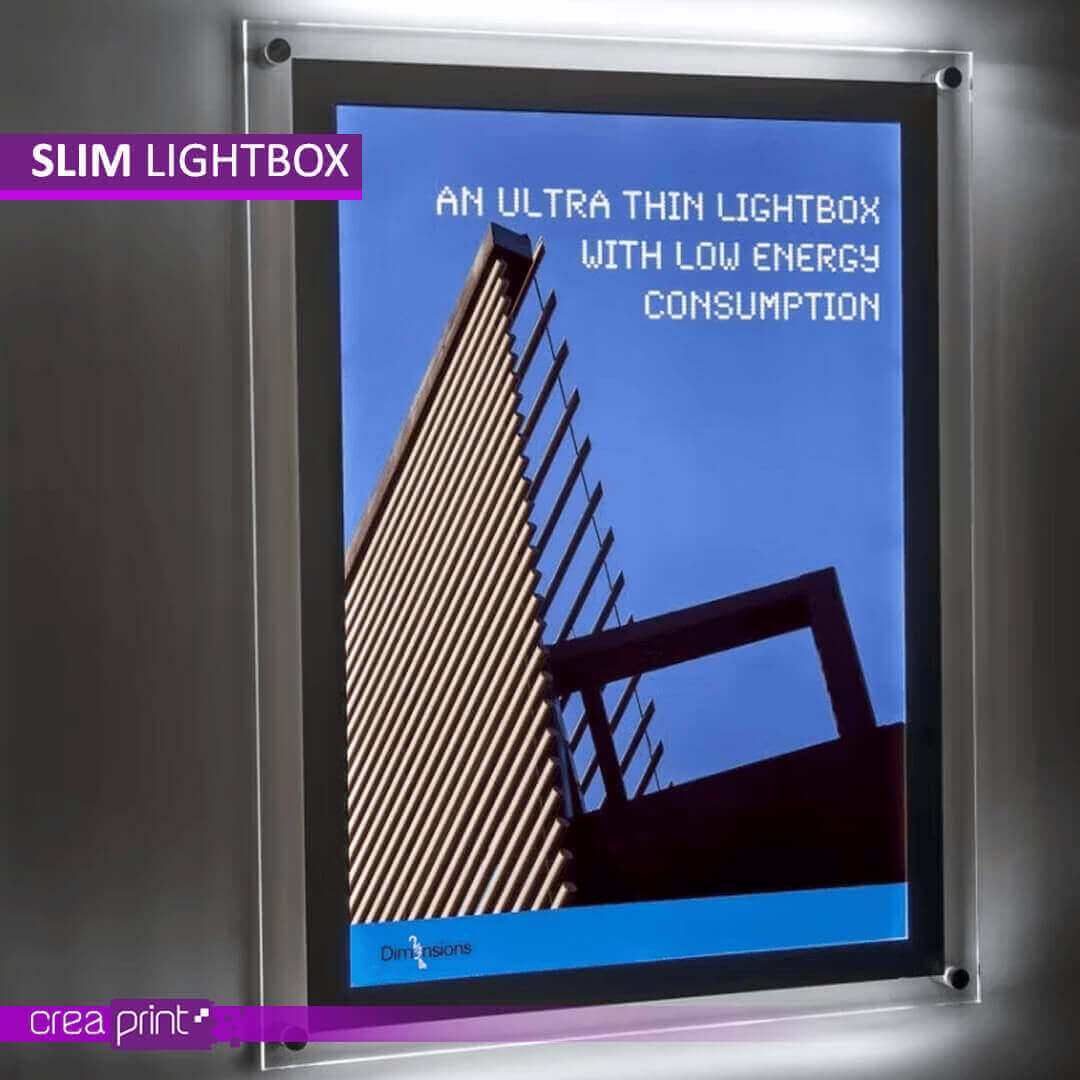 Sleek, modern LED lightbox with vibrant illumination, perfect for creating high-impact signage in any indoor or outdoor environment.