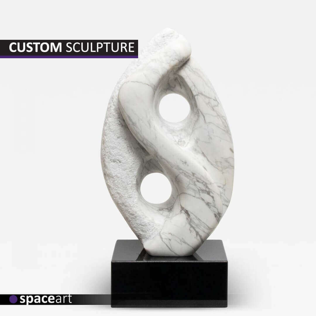 Abstract sculpture showcasing dynamic shapes and forms, designed to evoke emotion and creativity in modern decor