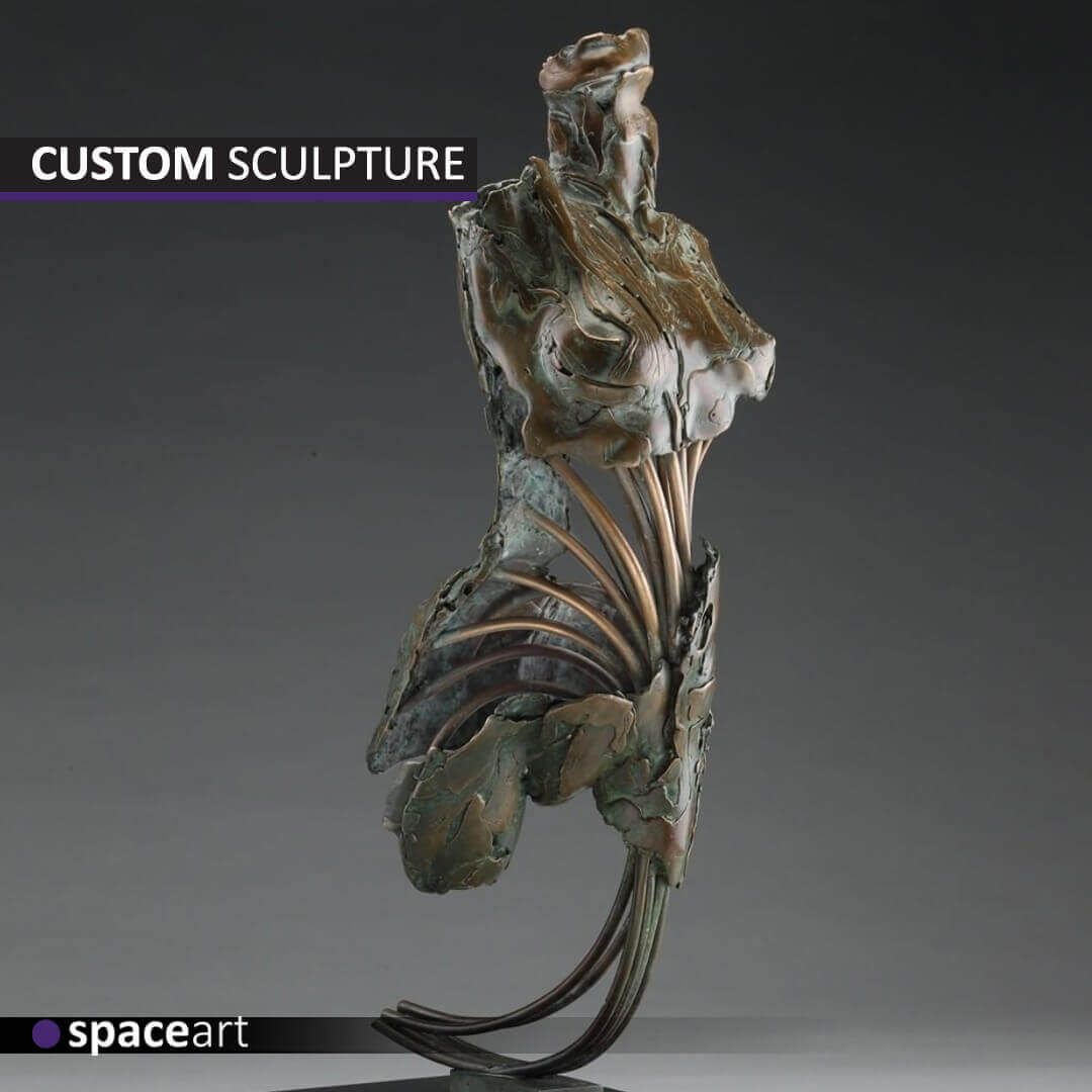 Abstract sculpture featuring bold, imaginative shapes that enhance modern interior and outdoor spaces