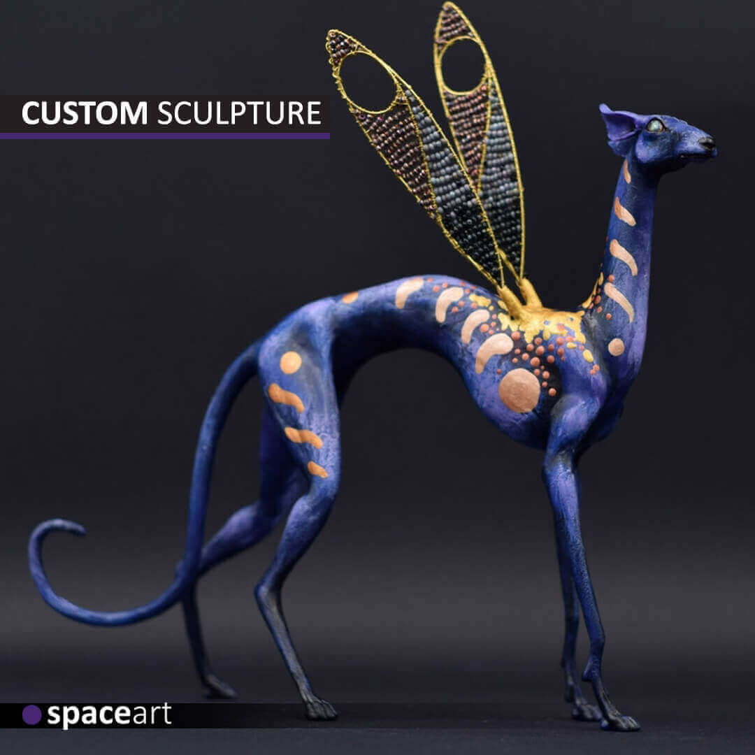 Animal sculpture made of metal, unique and handcrafted artistic design for home or garden