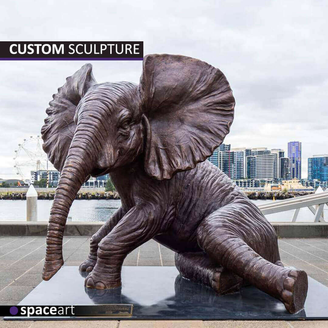 Large animal sculpture made of metal handcrafted oversized metal artwork for outdoor and indoor spaces