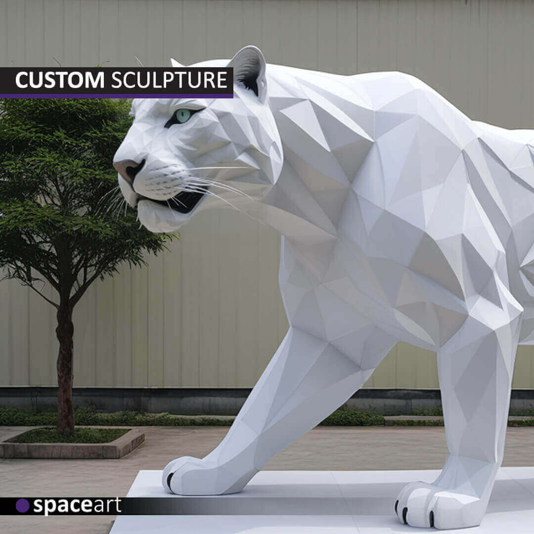 Animal sculpture made of granite handcrafted stone artwork for decoration