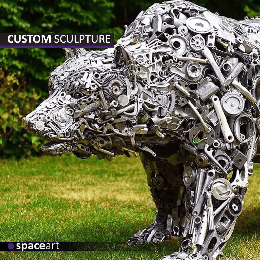 Animal metal sculpture handcrafted artistic metal artwork for indoor and outdoor spaces