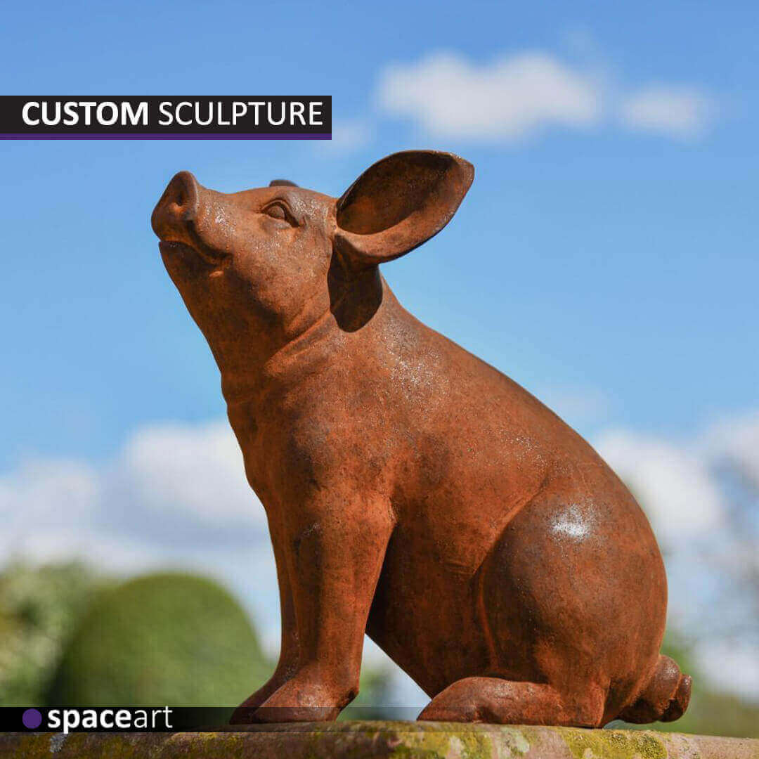 Handcrafted animal sculpture made of metal, unique artistic design for home and garden decor