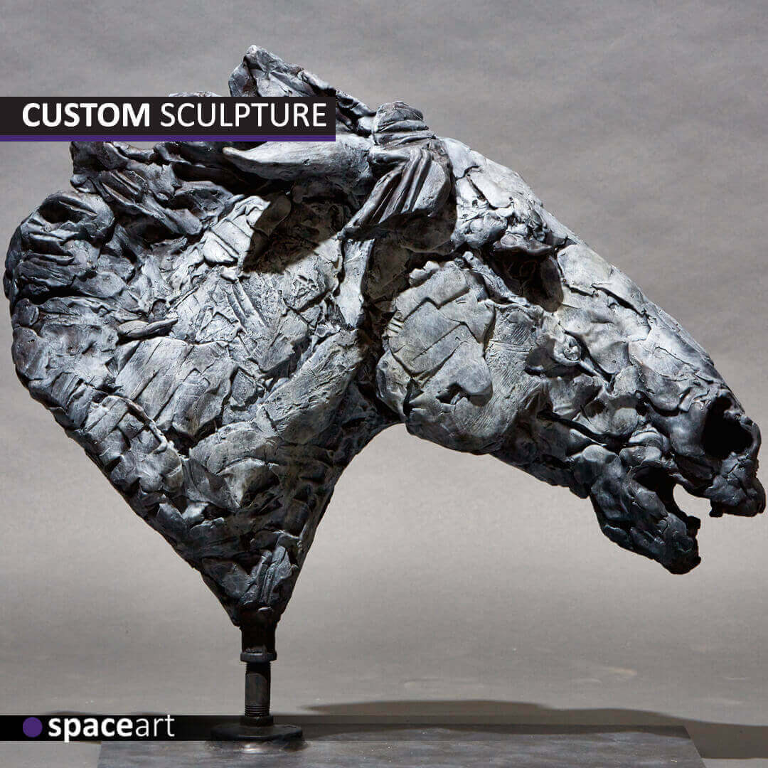 Animal sculpture made of metal, handcrafted artistic metal artwork for home and garden