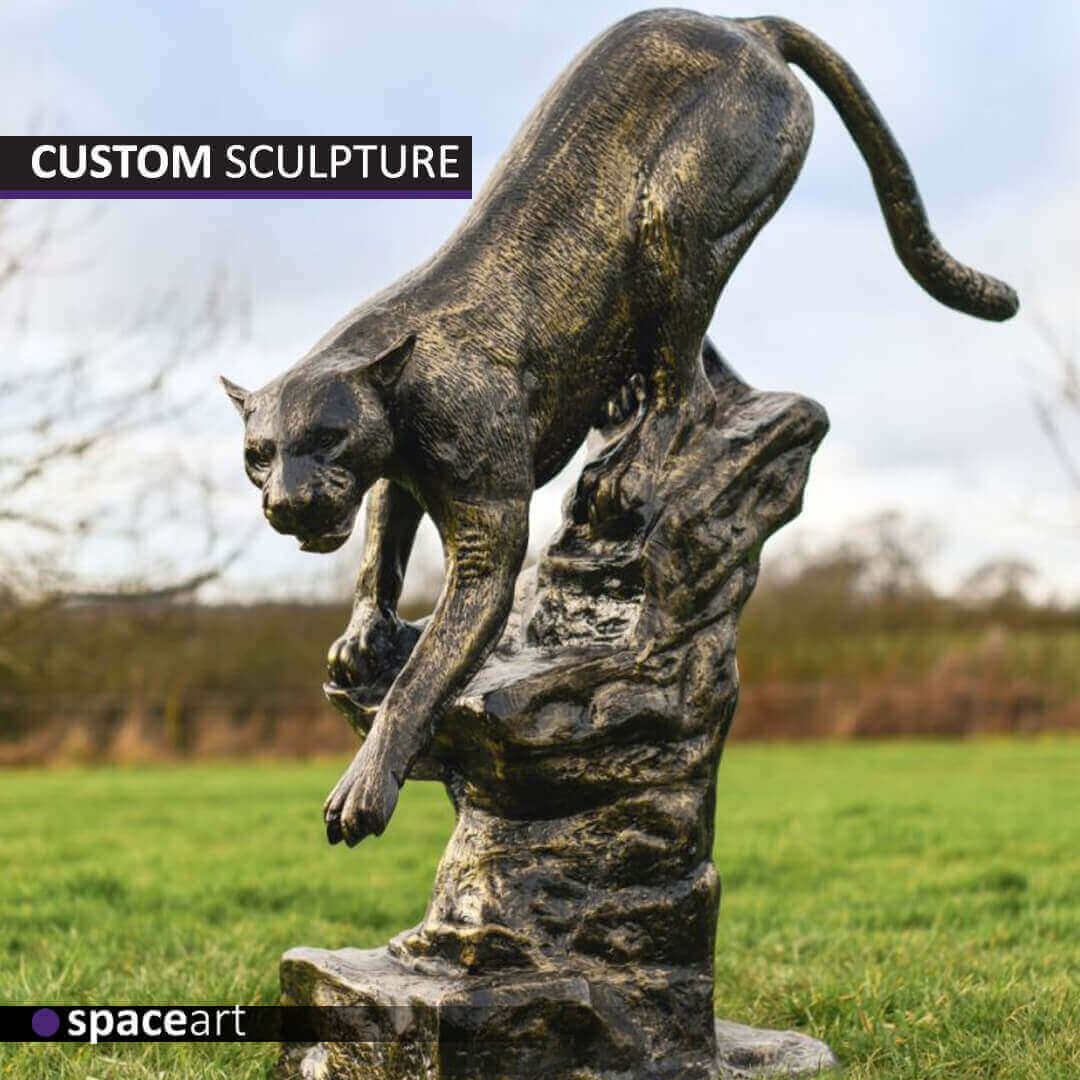 Animal sculpture made of bronze handcrafted artistic bronze artwork for home or garden