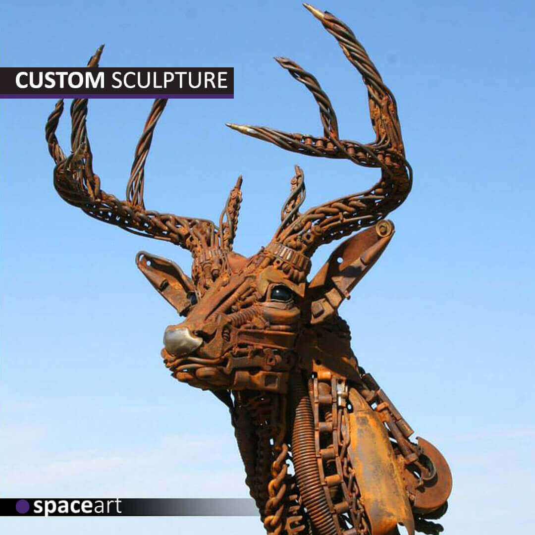 Animal sculpture made of metal handcrafted artistic metal artwork for home or garden