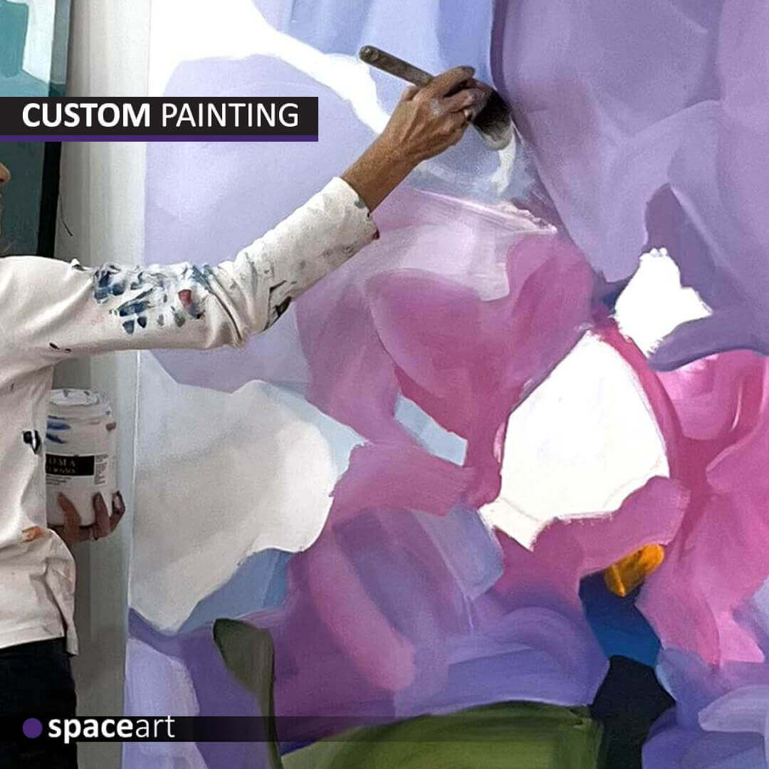 Bespoke abstract art by Space Art, personalized canvas creations for luxury homes and offices across Lebanon, Jordan, Iraq, UAE, Kuwait, Saudi Arabia, Qatar, Oman, Egypt, Nigeria, South Africa, Cyprus, Canada, and the USA.