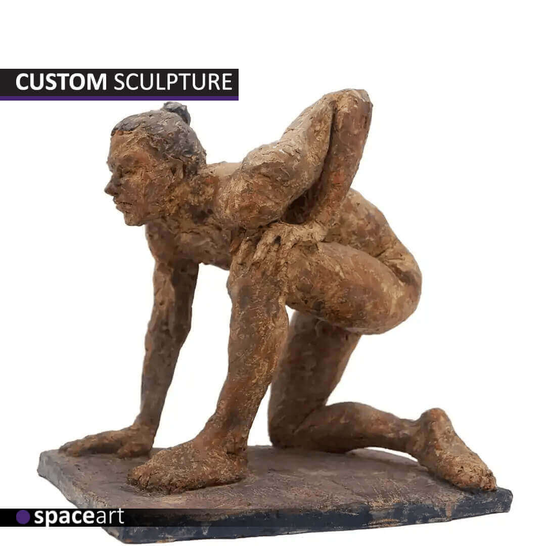 Figurative sculpture depicting human or animal forms, crafted with precision for an artistic statement