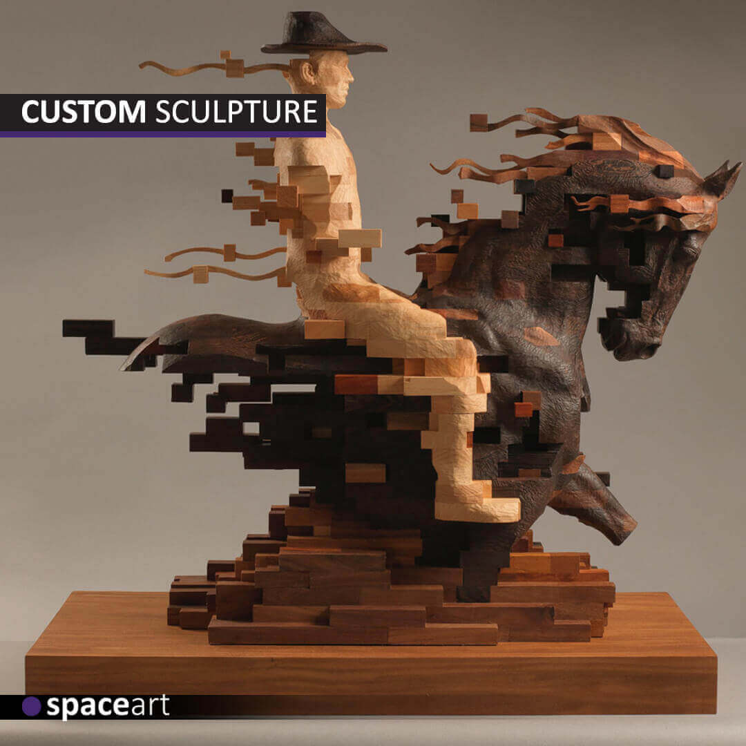 Figurative sculpture featuring intricate human or animal forms, handcrafted for artistic elegance