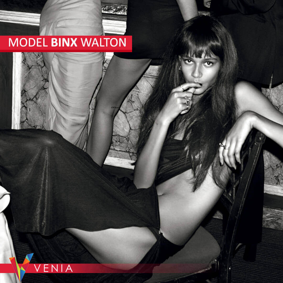 Stunning female model from Venia Agency in a high-fashion photoshoot.