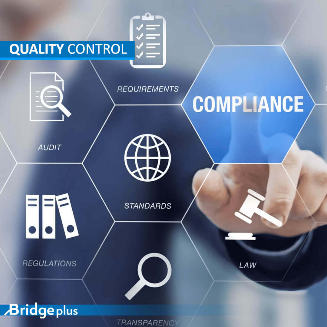 Compliance services by Bridge Plus, ensuring adherence to global trade regulations in Lebanon, Jordan, Iraq, UAE, Kuwait, Saudi Arabia, Qatar, Oman, Egypt, Nigeria, South Africa, Cyprus, Canada, and the USA.
