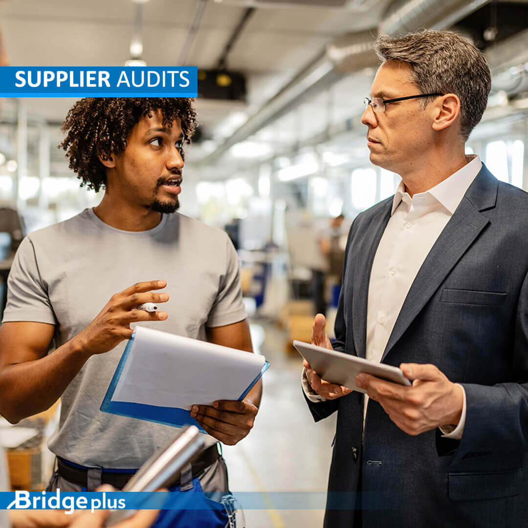 Supplier audit services by Bridge Plus, ensuring quality and compliance in global supply chains in Lebanon, Jordan, Iraq, UAE, Kuwait, Saudi Arabia, Qatar, Oman, Egypt, Nigeria, South Africa, Cyprus, Canada, and the USA.