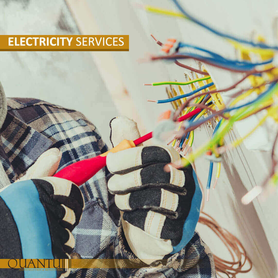 Electricity wire worker services by Quantum, professional electrical installations and repairs.