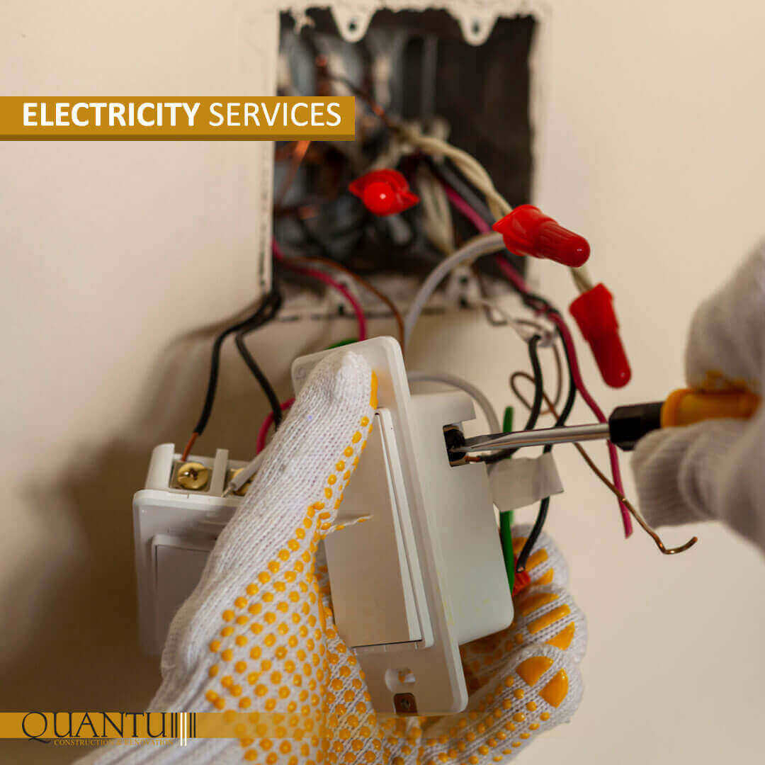 Electricity worker services by Quantum, professional electrical solutions.