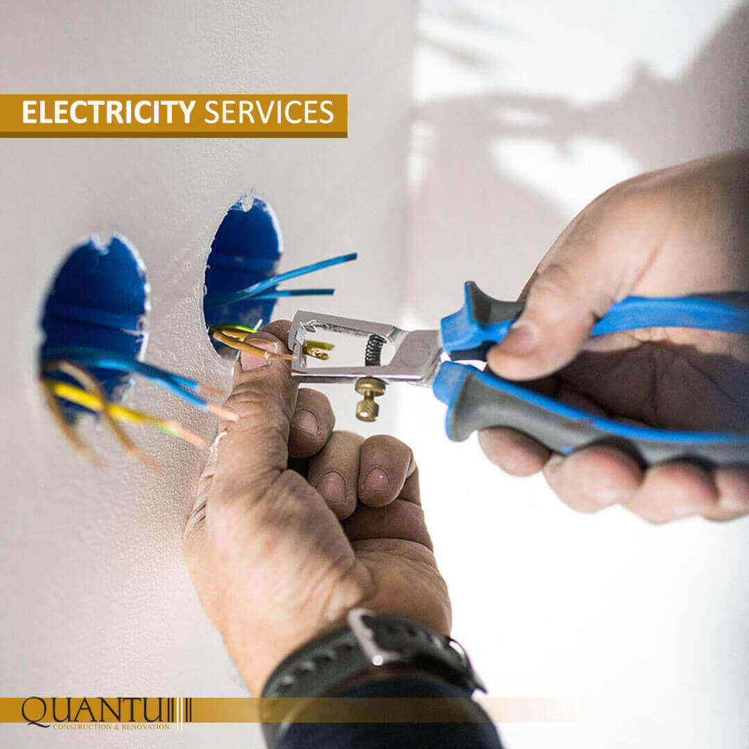 House electricity wire worker services by Quantum, expert electrical installation and repair.
