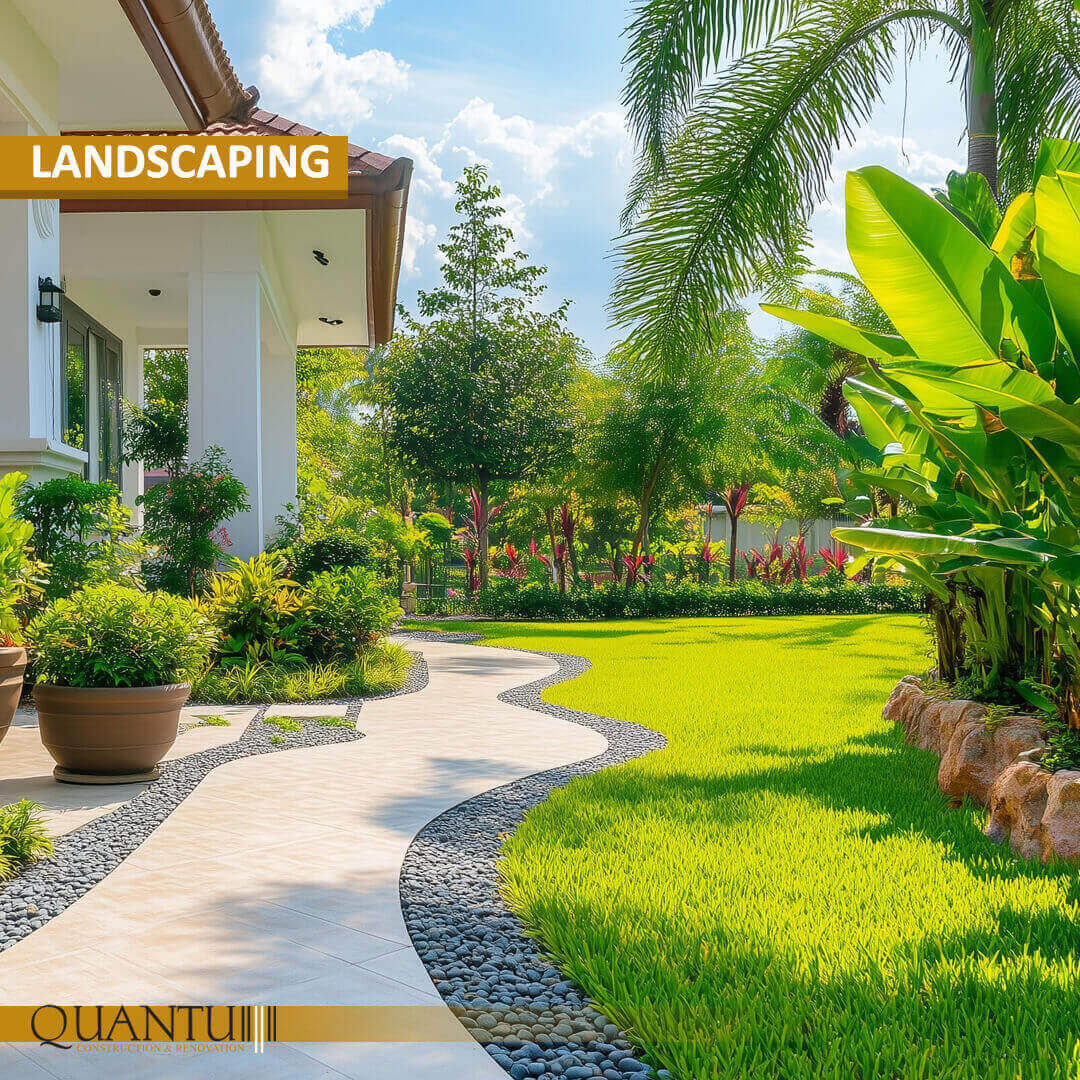 Landscaping services by Quantum, professional landscape design and installation in Lebanon, Jordan, Iraq, UAE, Kuwait, Saudi Arabia, Qatar, Oman, Egypt, Nigeria, South Africa, Cyprus, Canada, and the USA.