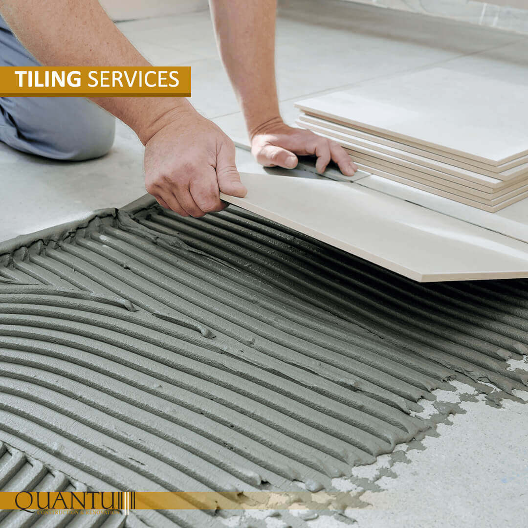 Tiling services by Quantum, professional tile installation and solutions in Lebanon, Jordan, Iraq, UAE, Kuwait, Saudi Arabia, Qatar, Oman, Egypt, Nigeria, South Africa, Cyprus, Canada, and the USA.